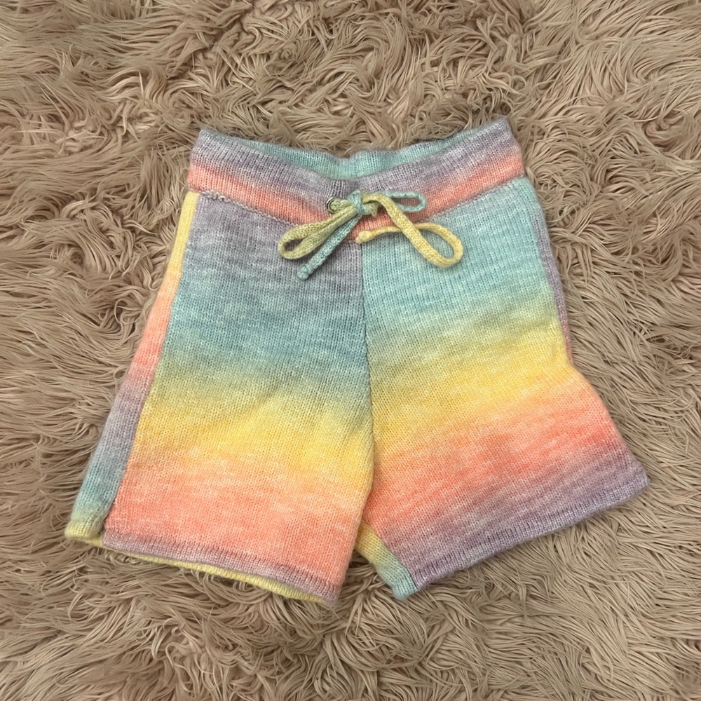 frankie’s bikinis burl rainbow knit shorts